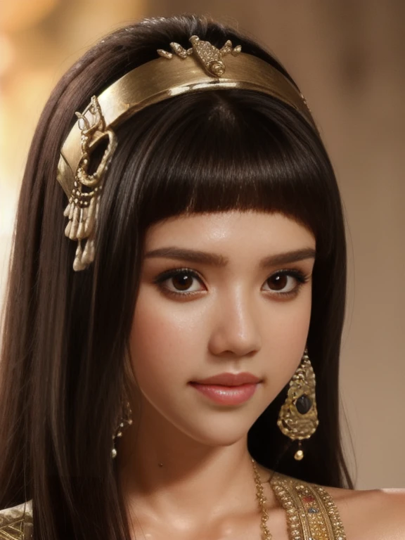 Jessica Alba Cleopatra,[Jewelry],[Egyptian clothes],[ancient Egypt],4k,sharp image,detailed, sexy