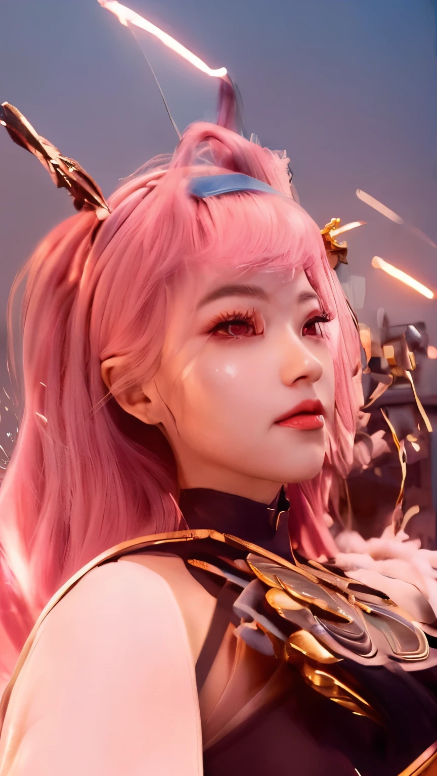 a close up of a woman with pink hair holding a bow, artgerm lau, extremely detailed artgerm, ! dream artgerm, artgerm detailed, style artgerm, onmyoji, ig model | artgerm, artgerm style, trending artgerm, portrait knights of zodiac girl, artgerm'