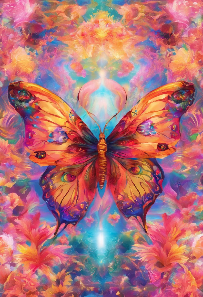 kaleidoscope,flower,butterfly,gorgeous,colorful,Fantastic atmosphere,A masterpiece.