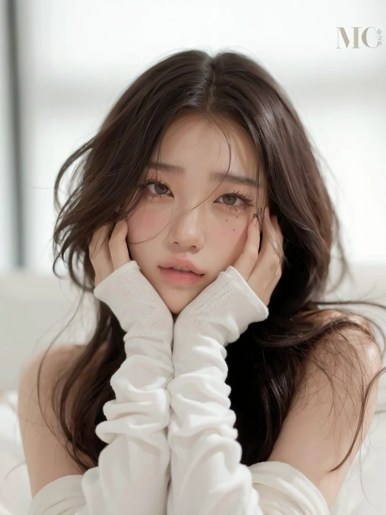 un primer plano de una mujer con pelo largo y guantes blancos, bae suzy, hermosa joven coreana, hermosa mujer surcoreana, hermosa joven coreana, female korean idol portrait, linda actriz coreana, tzuyu de dos veces, muchacha coreana, jinyoung shin, lee ji-eun, lee ji - eun, retrato de jisoo rosa negro, ulzzang, actriz femenina de corea