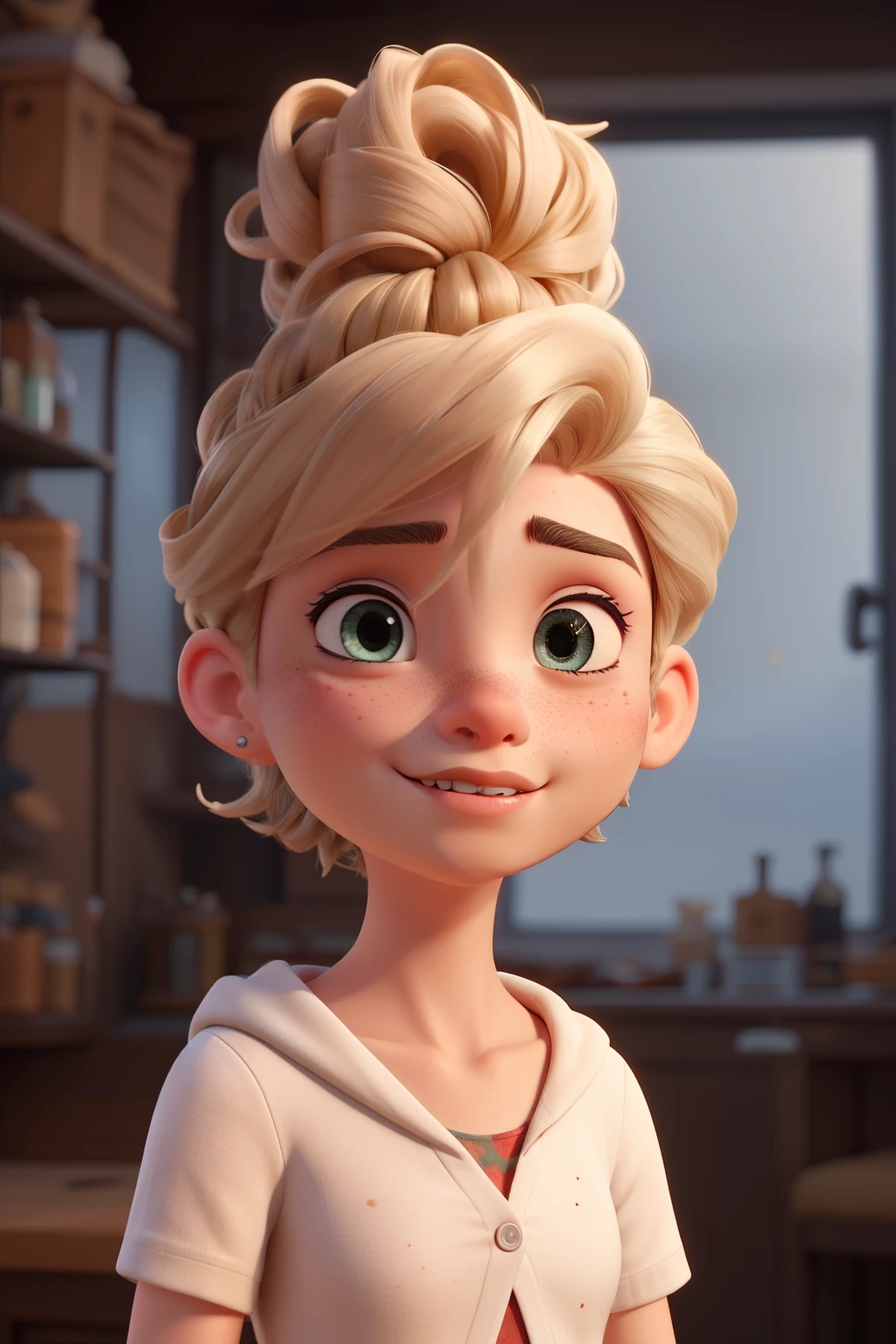 Um rapaz branco, alto com 1,94, de barba curta, cabelo liso penteado para a direita, olhos castanhos escuros, light freckles on the cheekbones