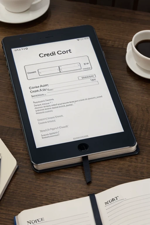 A notebook showing "Credit Score"