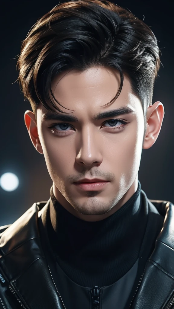 Change background and realistic vector art cyberpunk handsome boy realistic face 8k full realistic