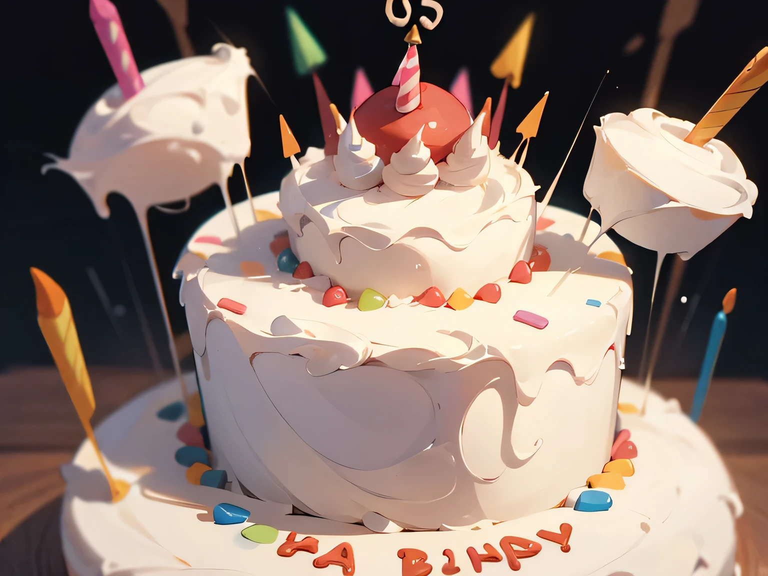 no humans,birthday cake,