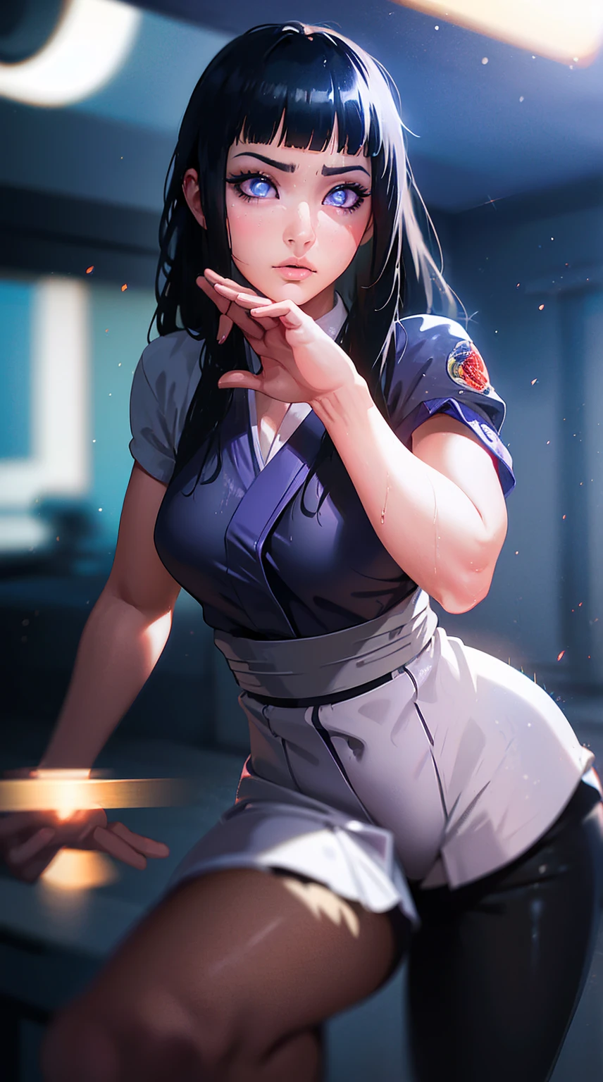 (best quality,4k,highres,masterpiece:1.2), (ultra-detailed), (realistic,photorealistic,photo-realistic:1.37), (HDR,UHD), (portrait), (vivid colors), (long legs), (clearly elongated face), (beautiful detailed eyes), (beautiful detailed lips), (extremely detailed eyes and face), (long eyelashes), (sharp focus), (physically-based rendering), (black long hair, flowing in the wind), (torn clothing), (powerful kick in mid-air, mid-air kick), (intense), (dojo background, background), (Chunin exams setting), (dynamic pose), (fierce expression), (motion blur), (stylish), (slender figure), (anime inspired), (glowing lights), (dramatic), (contrasting colors), (mysterious ambiance), (action-packed scene), (unique style), (eye-catching), (dashing), (evocative), (expressive), (intriguing atmosphere), (wet minidres)