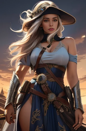 uma mulher com cabelos longos e um capacete de penas em frente a uma fogueira, Magali Villeneuve&#39;, inspirado em Magali Villeneuve, graphic artist Magali Villeneuve, uma mulher berserker muito bonita, Arte impressionante de personagens, epic fantasy art style, linda pintura de personagem, epic and exquisite character art, epic Arte de personagens de fantasia, epic fantasy style art, Arte de personagens de fantasia
