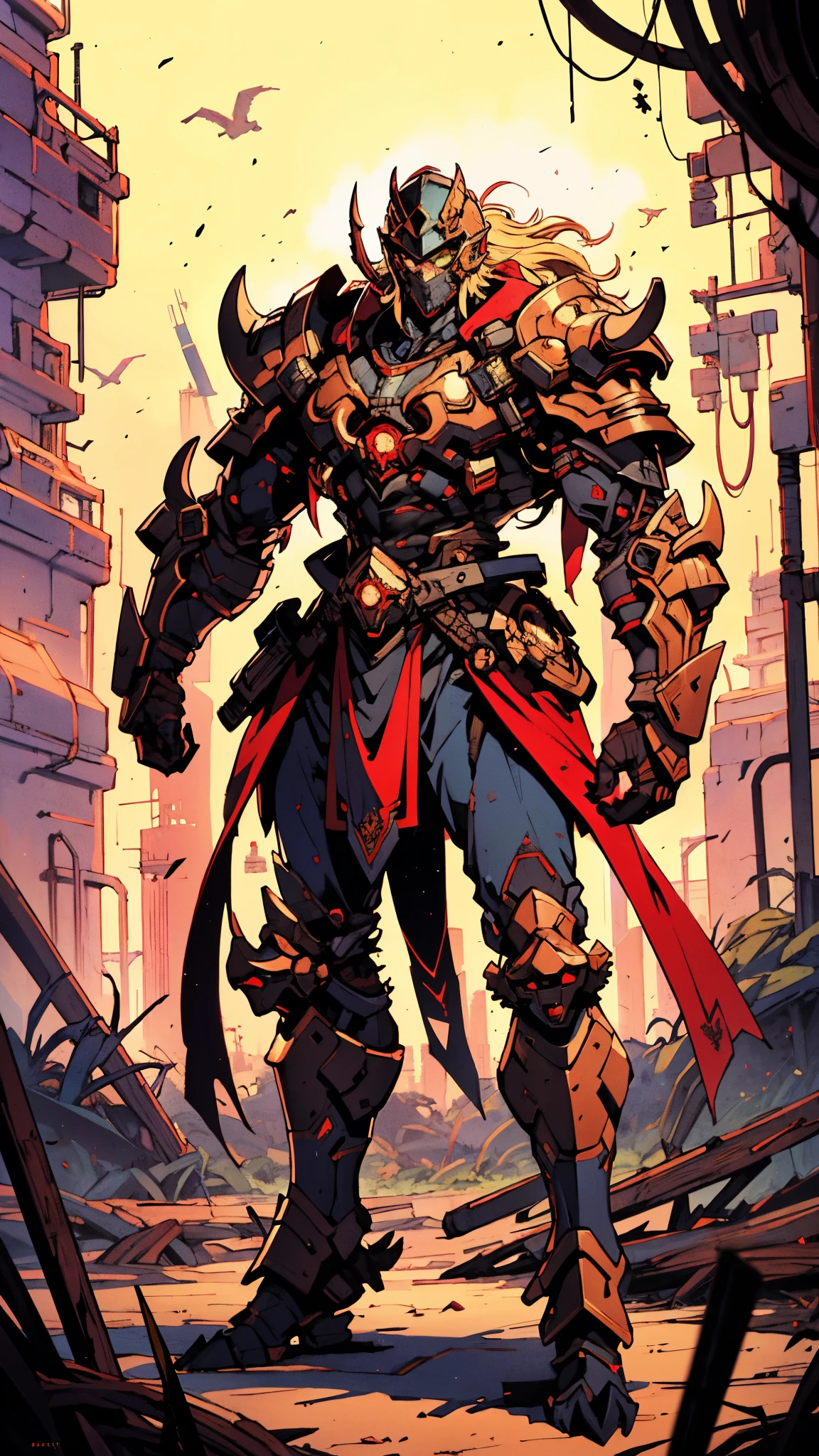 A man wearing a full-face helmet, a fantasy-style biomecha armored combat suit, green eyes, a composite layered chest armor, fully enclosed shoulder guards, matching arm and leg guards, the belt is adorned with dragon claw grasping orbs, primarily black with red accents, the design balances heavy with agility, a high-tech biological armor, concept inspired by dragons,stand on the top of a skyscraper in a futuristic sci-fi city, this character embodies a finely crafted fantasy-surreal style armored hero in anime style, exquisite and mature manga art style, ((male:1.5, element, plasma, energy)), metallic, real texture material, dramatic, high definition, best quality, highres, ultra-detailed, ultra-fine painting, extremely delicate, professional, perfect body proportions, golden ratio, anatomically correct, symmetrical face, extremely detailed eyes and face, high quality eyes, creativity, RAW photo, UHD, 32k, Natural light, cinematic lighting, masterpiece-anatomy-perfect, masterpiece:1.5