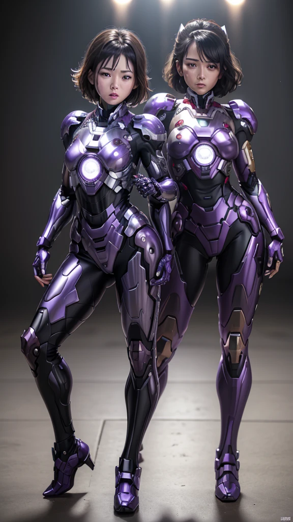 最high quality　8k Iron Man Suit Girl、、Middle-aged women、　Hyperrealism, Super Detail, high quality, Anatomically correct, 16k, High resolution, Textured skin、、、Glasses、Sweaty、Purple and Black　Spread your legs wide　I can see the vagina　Sit on a chair　short hair　Black Hair　Drooling from the mouth　最high quality　Only the eyes are exposed　Fully sealed full-face helmet, Composite Layered Chest Plate