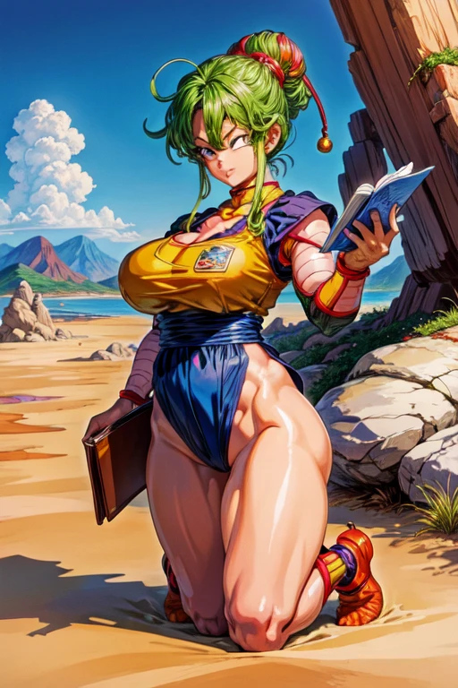 (highest quality:1.4)、High resolution、Detailed Background、desert、Or a female piccolo、Dragon Ball、Perfect Anatomy、((Browsing Caution、Big Breasts))、