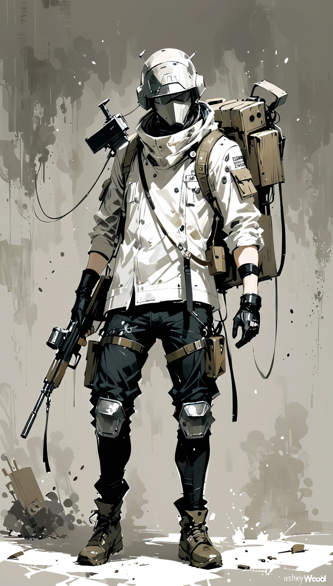 in style of Ashley Wood,1boy,role conception,