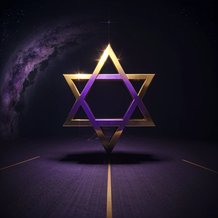 Make a logo for a company that has a purple and blue gradient background and has the Star of David in half gold and has letters that say unstoppable.
