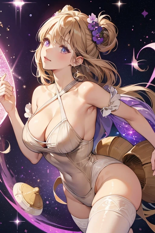 Bessie is a large purple . has two long eye  She has a light brown shell that is large with a swirl design on it.  beige colored and she has a blue. SPARKLE; GLITTER