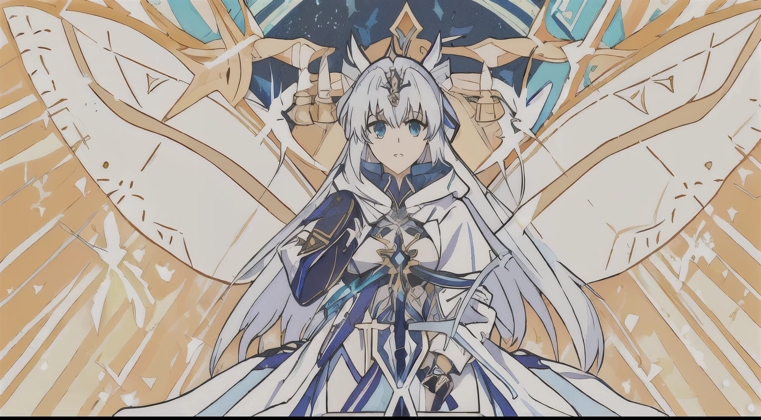 Wearing a hoodie、With butterfly wings、Anime girl holding mobile phone in hand, fate grand order, from the night of the ark, From Girl Front, Alchemy Girl, Ayaka Genshin Impact, official art, White-haired deity, official artwork, Official Character Art, From Brave II, From the Azur Lane video game, Kushat Krenz Key Art Women, Artoria Pendragon