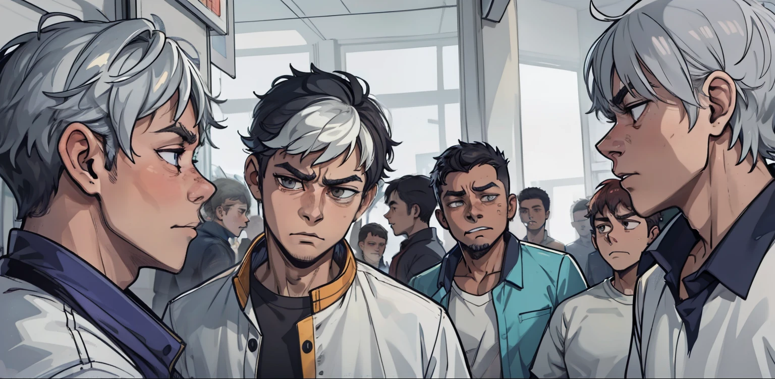 A 23-year-old gray-eyed man is upset and speaks sadly with disappointment