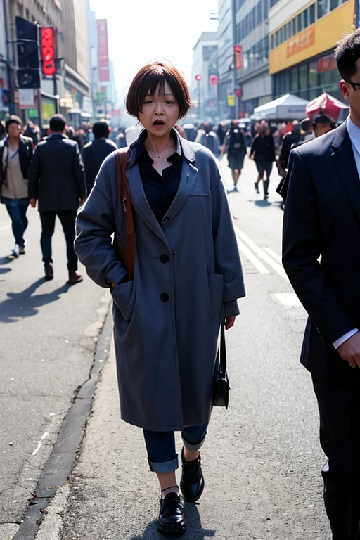 People who suffered from May disease, The city is overflowing with people suffering from May sickness., Everyone, young and old, walking around like zombies

