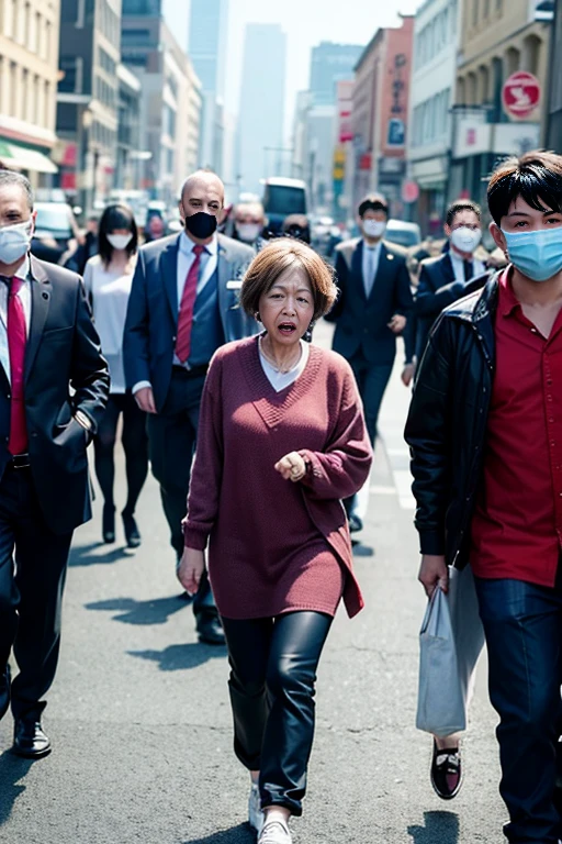 There were many people walking in front of the hospital.