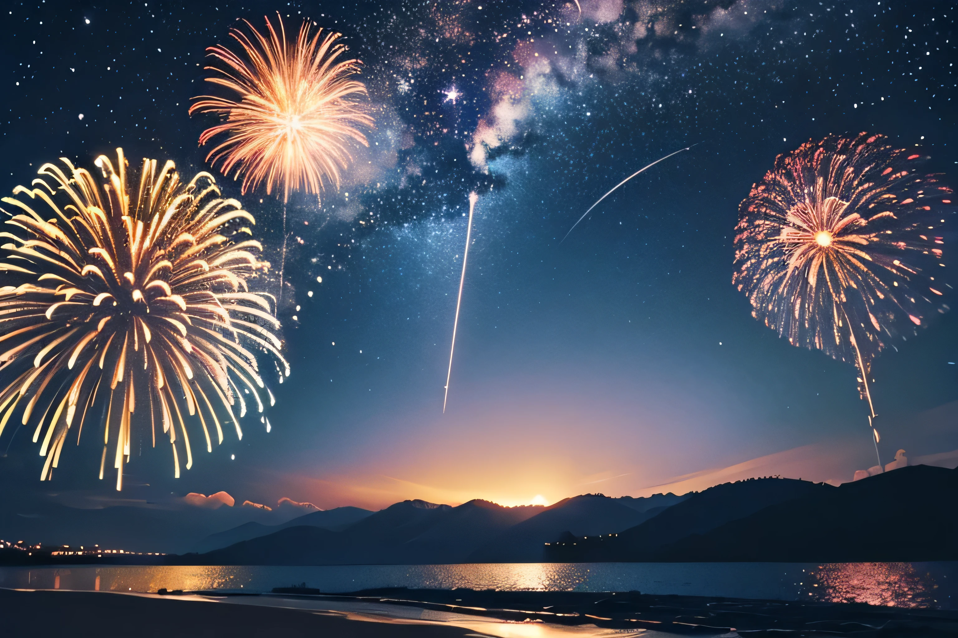 ((background only)),night sky,star,meteor,fireworks
