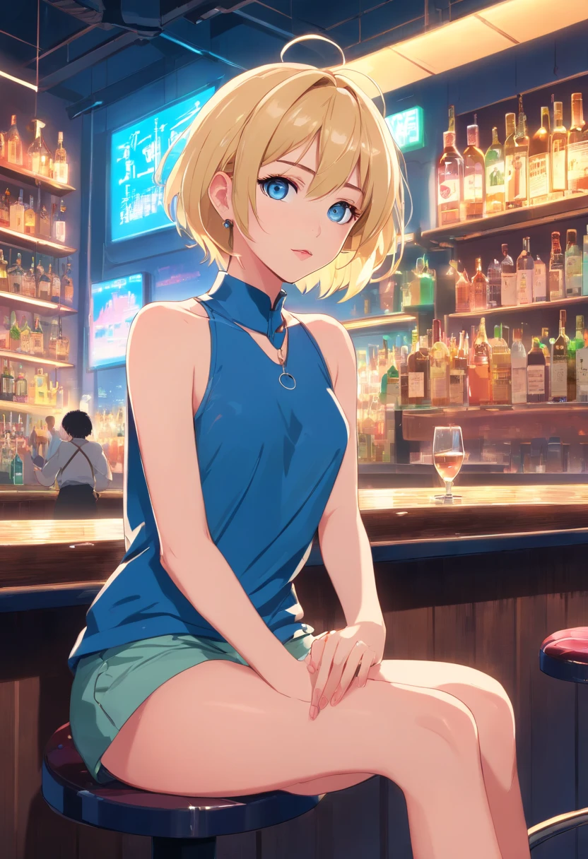 best quality, (masterpiece:1.2), detailed, Mediovale,nsfw,((One man and one woman,Having sex)),Riding on top of a naked man,パンツに手を入れる,Bare Breasts,Showing off her nipples,ahegao,Highest quality,Masterpiece,
Ugly Tingel,
1girl, solo, ((blush)),
medium hair, blonde hair, short ponytail, blue eyes, green bow, x hair ornament,
((( blue eyes, ultra-detailed eyes))),
Dynamic pose, ((blush)), medium breasts, medium hair, perfect anatomy, healthy skin, glowing eyes, cat ears. ((((sitting in a bar)))). (((((Casual clothes, navel, healthy skin))))), confident. (((Dominatrix, authority, merciless))),Simple Background