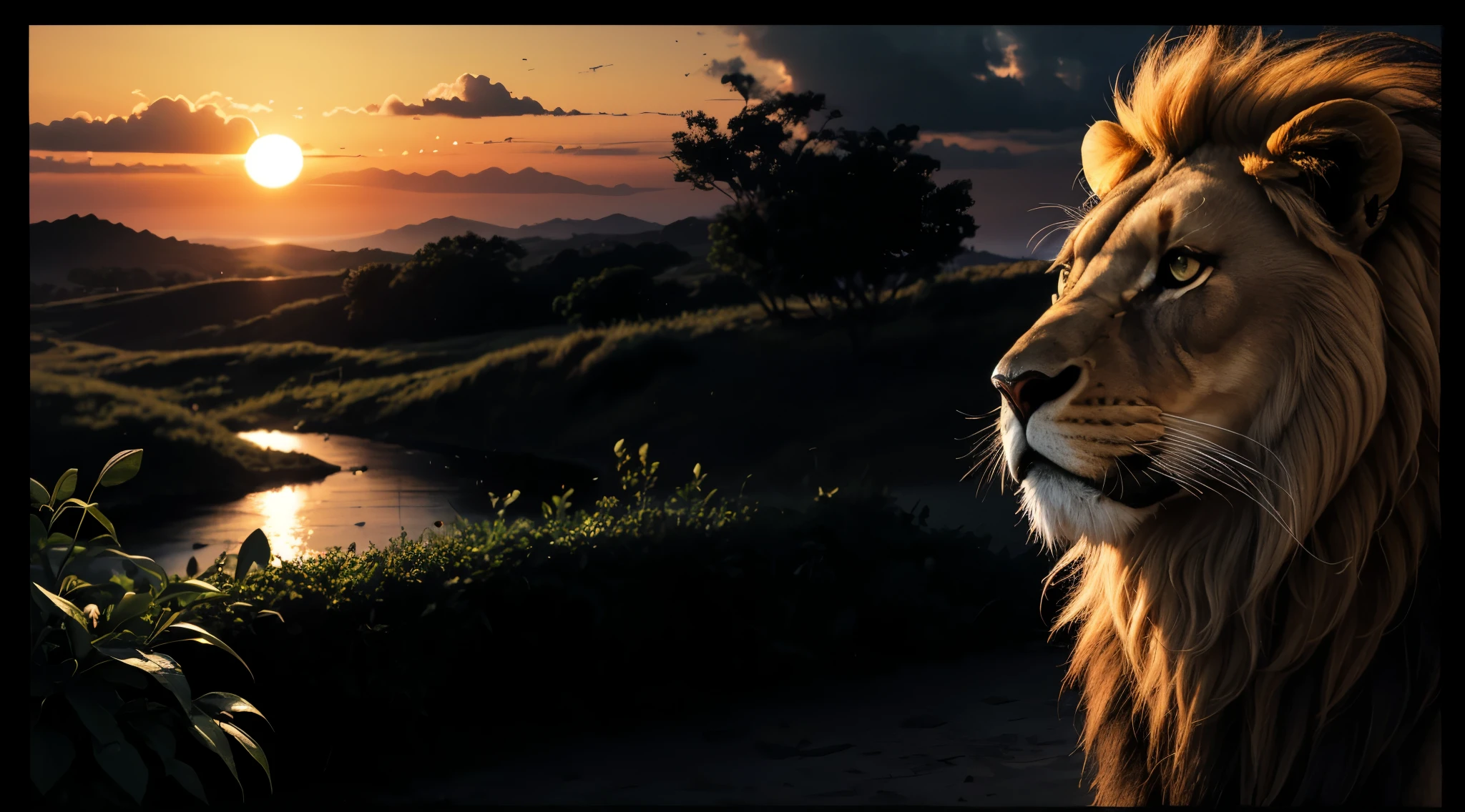 lion, Divine lion, naturais, Natureza, Natureza, Linda, Rendering, Fotorrealista, UltraHigh definition, 4K, texturasdetalhadas, Thunder, sombras detalhadas, cores detalhadas, por do sol, sol se pondo, sunset, Natureza Linda, Grande Divino, por do sol, contraste detalhado, Contraste realista, high resolution, cores detalhadas, fogo, eletricidade, divina criatura, 8k, Realista detalhado, 16K, 8k, High definition, contraste detalhado, Contraste realista, high resolution, cores detalhadas, fogo, eletricidade, divina criatura, 8k, Realista detalhado, elegante, 