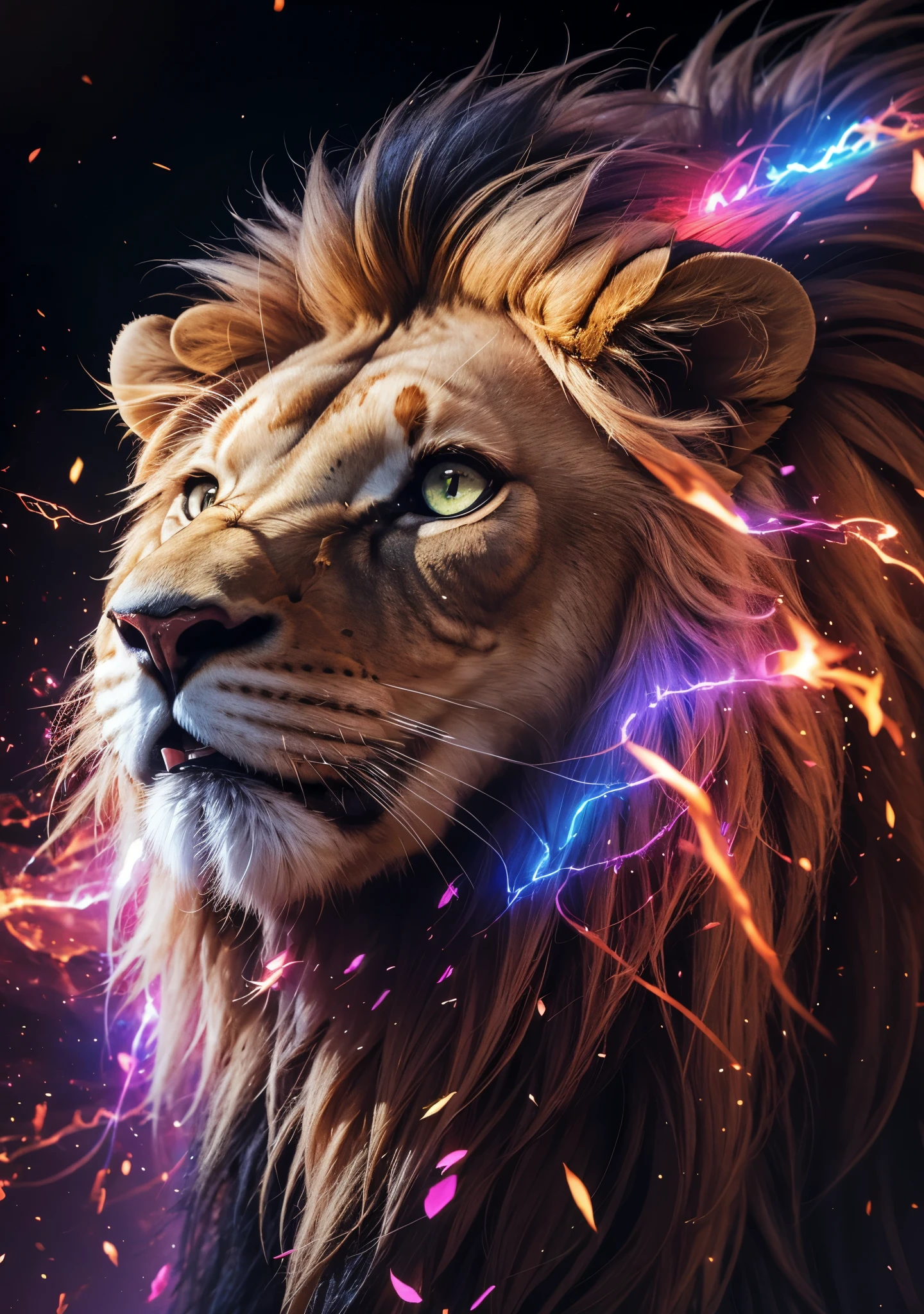 lion, Divine lion, naturais, Natureza, Natureza, Linda, Rendering, Fotorrealista, UltraHigh definition, 4K, texturasdetalhadas, Thunder, sombras detalhadas, cores detalhadas, por do sol, sol se pondo, sunset, Natureza Linda, Grande Divino, por do sol, contraste detalhado, Contraste realista, high resolution, cores detalhadas, fogo, eletricidade, divina criatura, 8k, Realista detalhado, 16K, 8k, High definition, contraste detalhado, Contraste realista, high resolution, cores detalhadas, fogo, eletricidade, divina criatura, 8k, Realista detalhado, elegante,