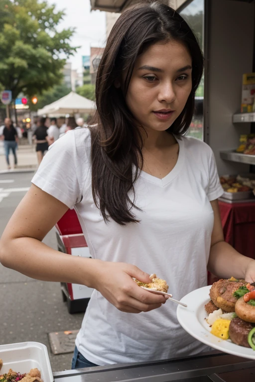 Food selling in public grill
