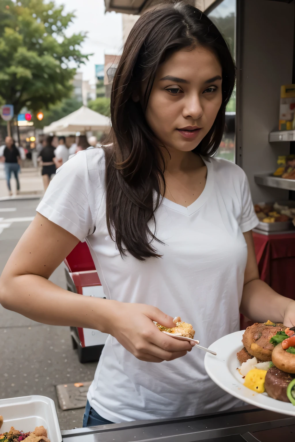 Food selling in public grill