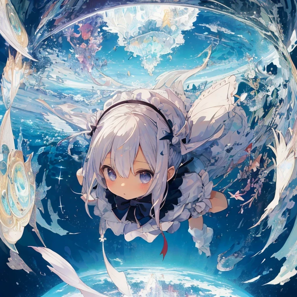 super beautiful、Super detailed、Official Art、16K、Masterpiece、Beautiful illustrations、highest quality、Cute petite girl、(Conversion Sequence)、Magical girl、Little、白いMagical girl、Fractal Art、Trompes Rompe-l'oeil、Optical illusion、Optical illusion、Appears to jump off the screen、Clean five-fingered、