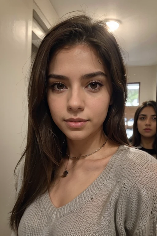 una chica en tanga gris, edad 28, Solo, pelo largo rubio, Colosal , mirando al espectador, pelo rubio, hombros descubiertos, Brown eyes, joya, cuerpo completo, un collar, fuera de los hombros, Sweaters, realista, un sexy, senos sexy,tocandose los senos