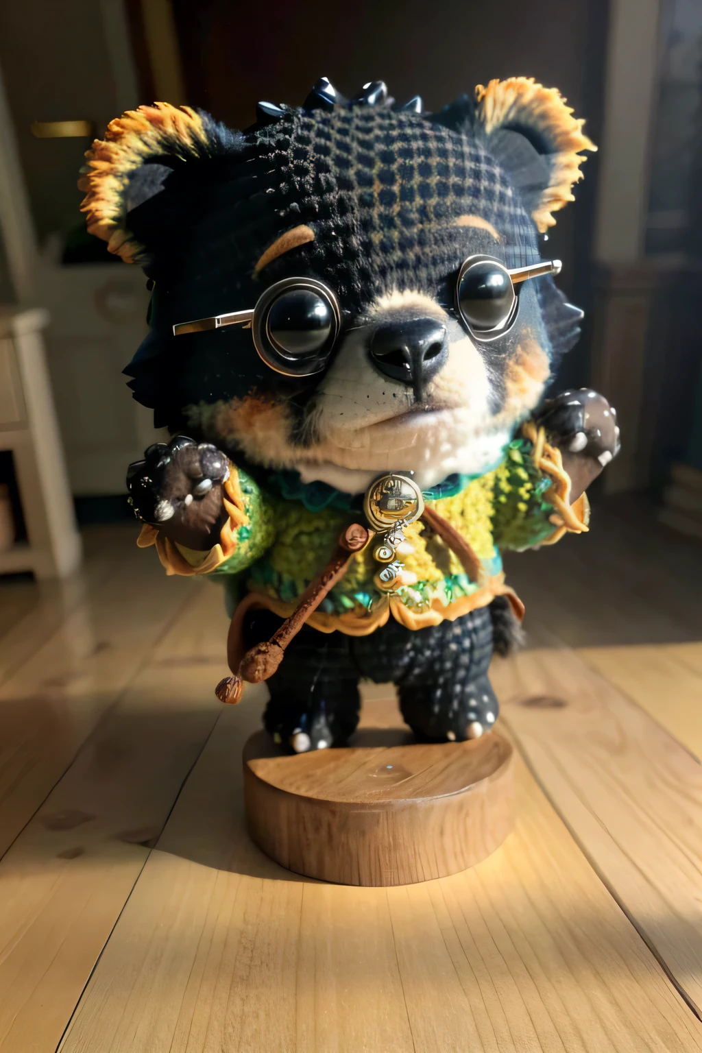 highest quality, masterpiece, Ultra-high resolution,(Photorealistic:1.4), Surrealism, dream-like,
Cute spectacled bear, Fantasy creatures,
ZhenXian\(wanou\), Simple Background,