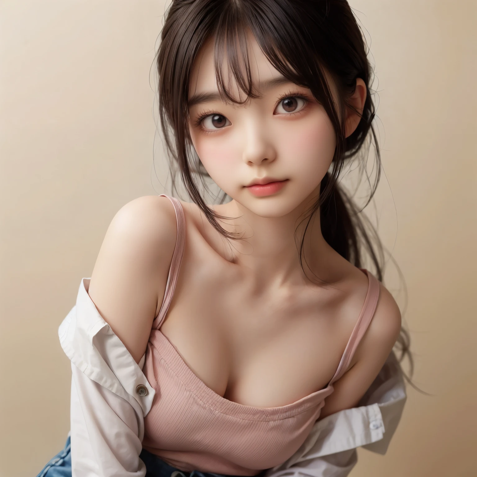 (best qualtiy), (tmasterpiece), (A high resolution), Original, Extremely detailed 8K wallpaper, (an extremely delicate), best qualtiy, tmasterpiece, (((disgusted and unhappy expression))), (((disgust face,Unhappy face))), Angry frowning, 超A high resolution, (realisticlying:1.4), RAW photogr, Street photography, Photo of young girl in Taiwan, She played with her breasts, sweat leggs, Sweaty body, (Transparent fabric:1.35)(baggy:1.5)Lace strapless dress, (((immensity)Sagging breasts)), (Naked of breast), ((erected ))), ((areola of breast)), ((puffy eye)), deep shading, low tune, cold light, Deep contrast, bokeh, depth of fields, Angle below, low angles, (looking at viewert, Smiling softly), a photo of a inside a subway, neoism, background crowds, the person in the background, ((The upper part of the body)), ((Straight Photos)), exposure blend, Medium beat, bokeh, (HDR:1.4), hight contrast, (cinematic ligh、Teal and orange:0.85), (pastelcolor, soothing tones:1.3), low-saturation, (ultra - detailed:1.2), (NSFW:1.1),