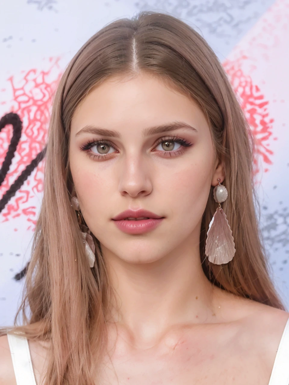 Wavy brown hair, (RAW photo, realism: 1.8), (very dark lip gloss, jet pink lipstick, many eyelashes, dark black eye shadow, shy, blushing, high quality, high resolution, depth of field, chromatic aberration, caustic, wide light, natural colors, 20 year old woman), necklaces, chokers, earrings, bracelets, wear many accessories, style A good woman,l, silk pink shirt, upper body, beautiful skin, lots of exposure, very  line, looks delicious, lips that make you want to kiss, scruffy futon, swimming underwater,