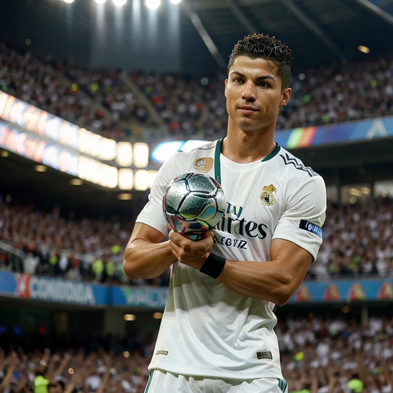 Cristiano Ronaldo ganando la copa del mundo 