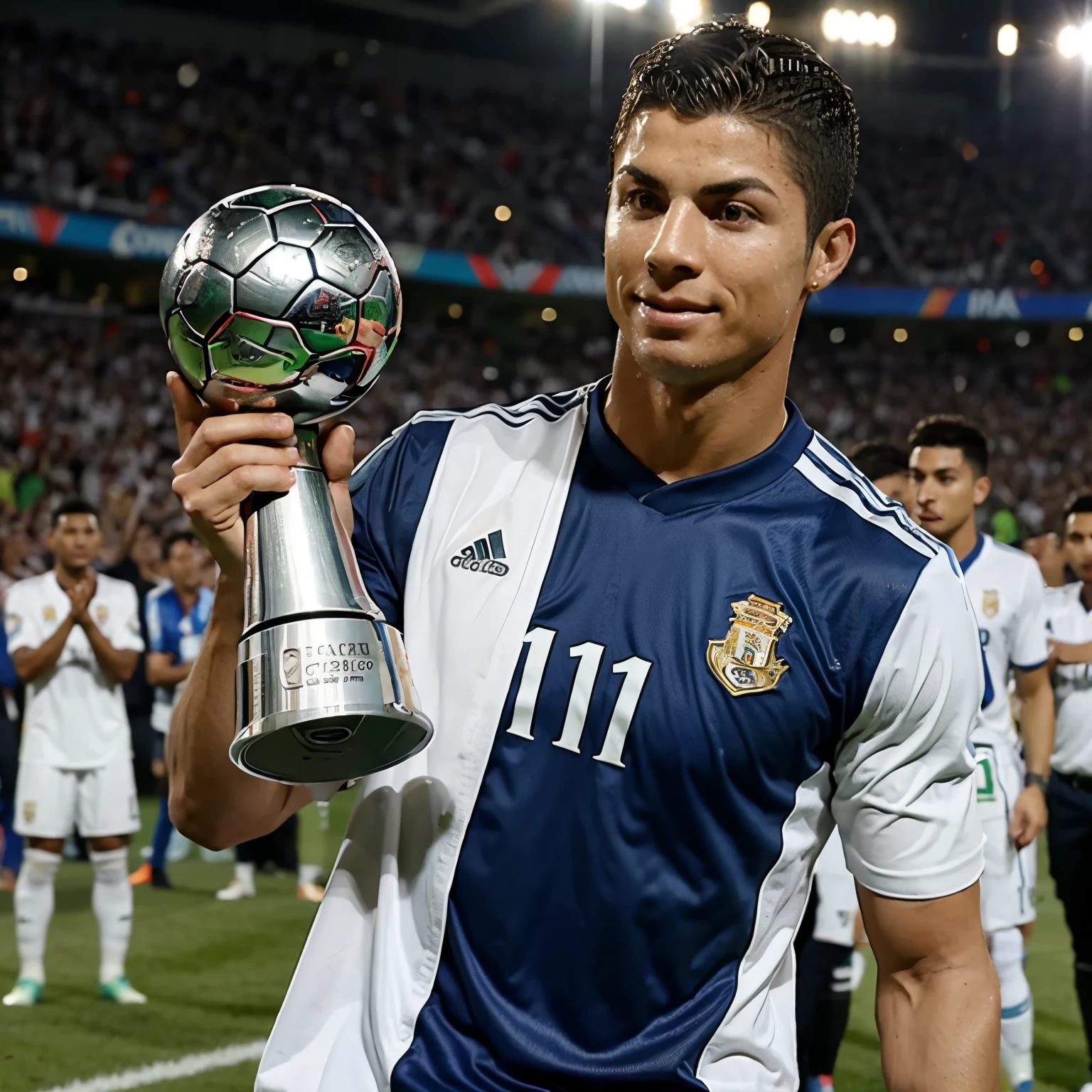 Cristiano Ronaldo ganando la copa del mundo 