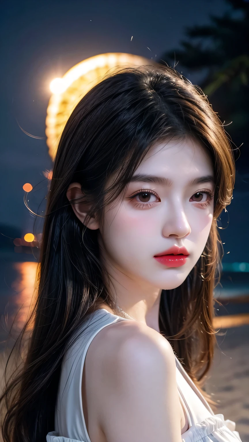 Fireflies are all around you,21 Girls,On the beach,moonlight。