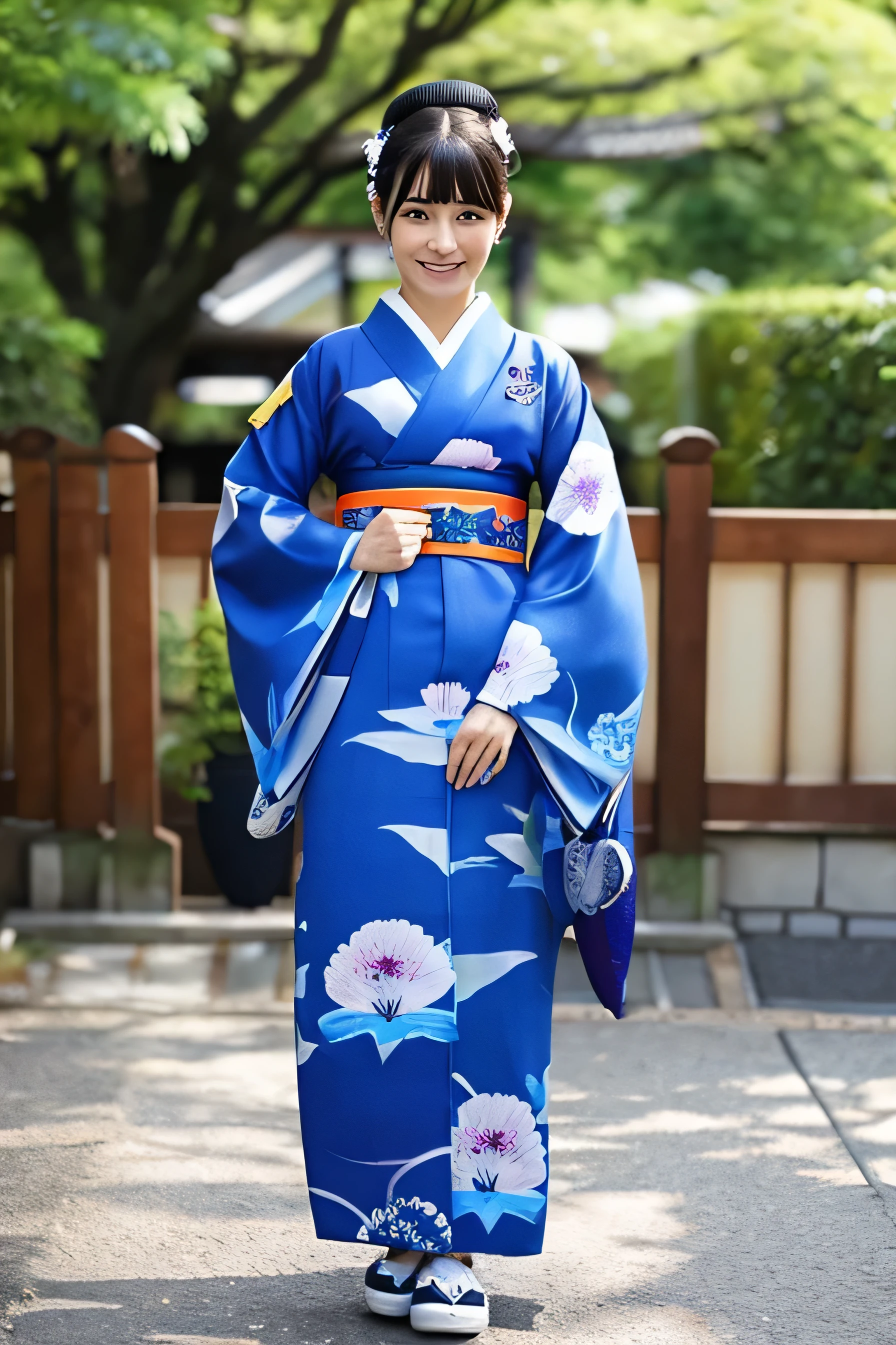 Japanese、Blue kimono