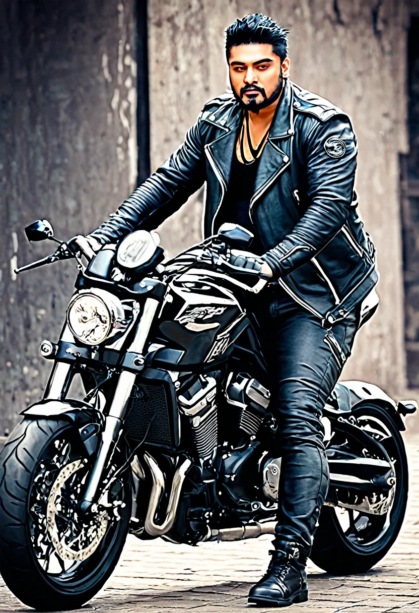 Biker with good look and massive attitude