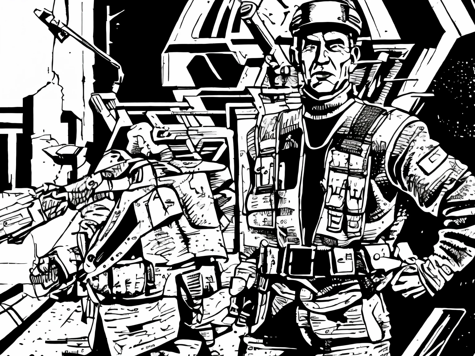 (TheOldShadowrunStyles:1.0) a cyberpunk gang on op of a hover tank
