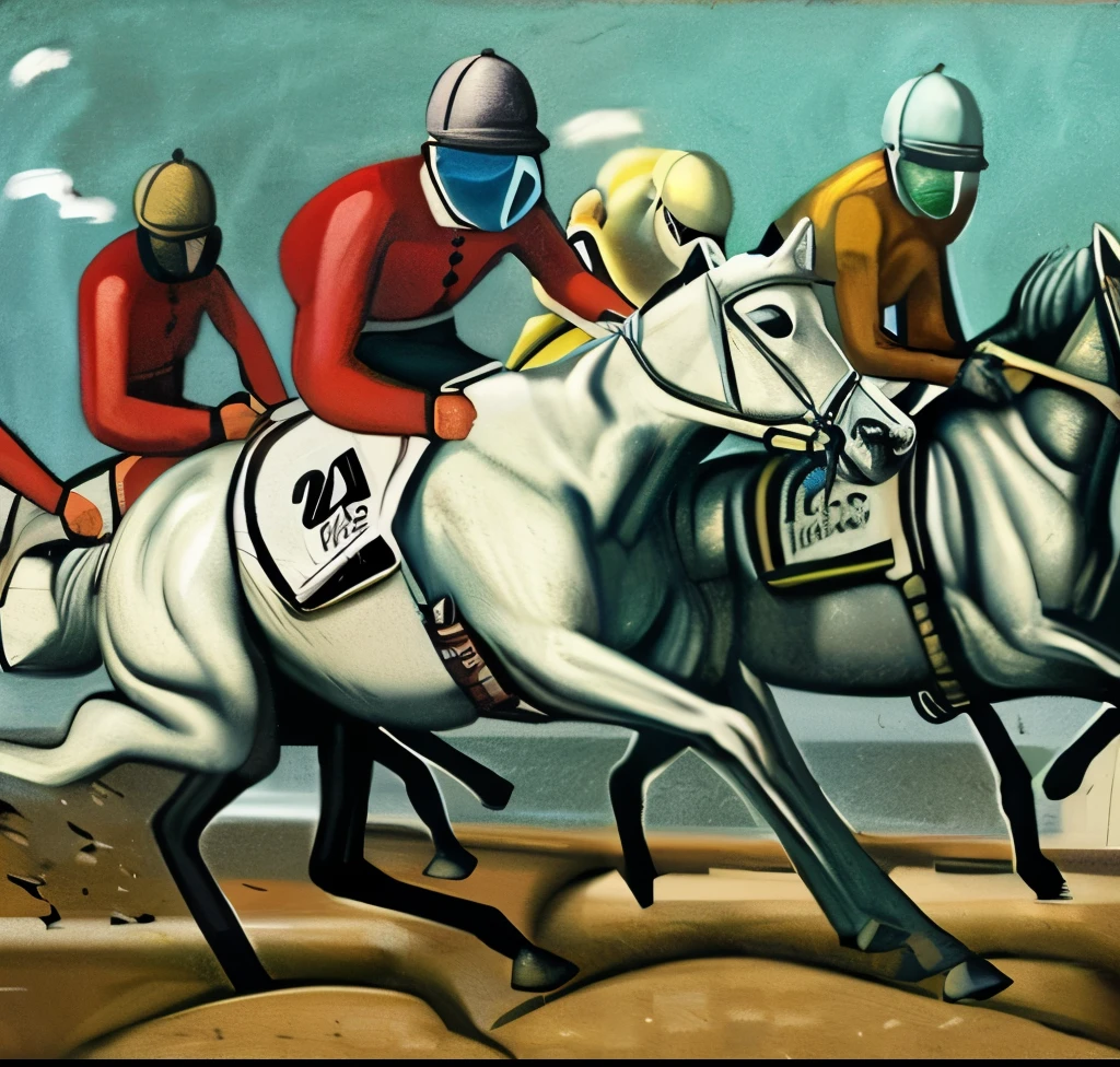 Horse racing as depicted in De Chirico's paintings