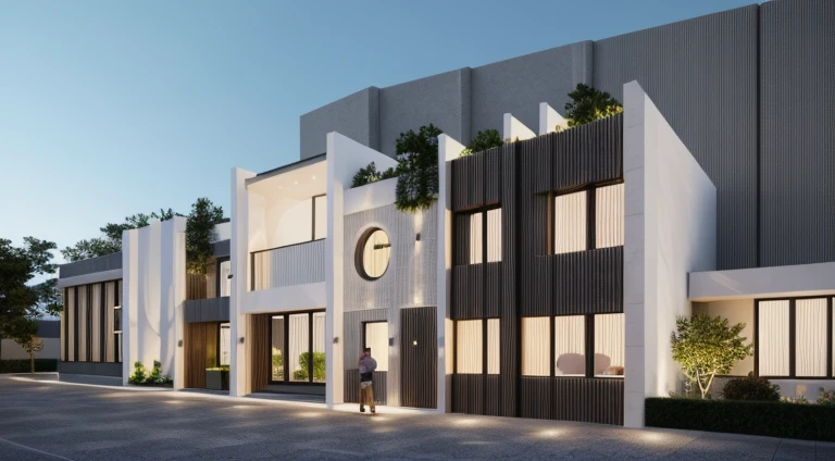 ((1 morden house like egg format)), main material by ((white wall)), 1large yard, 1 road runs in front of the house, (((VERTICAL WALLs was covered by white color))), (RAW photo, real, best quality, masterpiece:1.2), look morden minimalist, 1 road in front of the house, dynamic lighting:1.3, (hyper realistic, photo-realistic:1.2), high quality, (dark lighting:1.2), perfect lighting, archdaily, no human