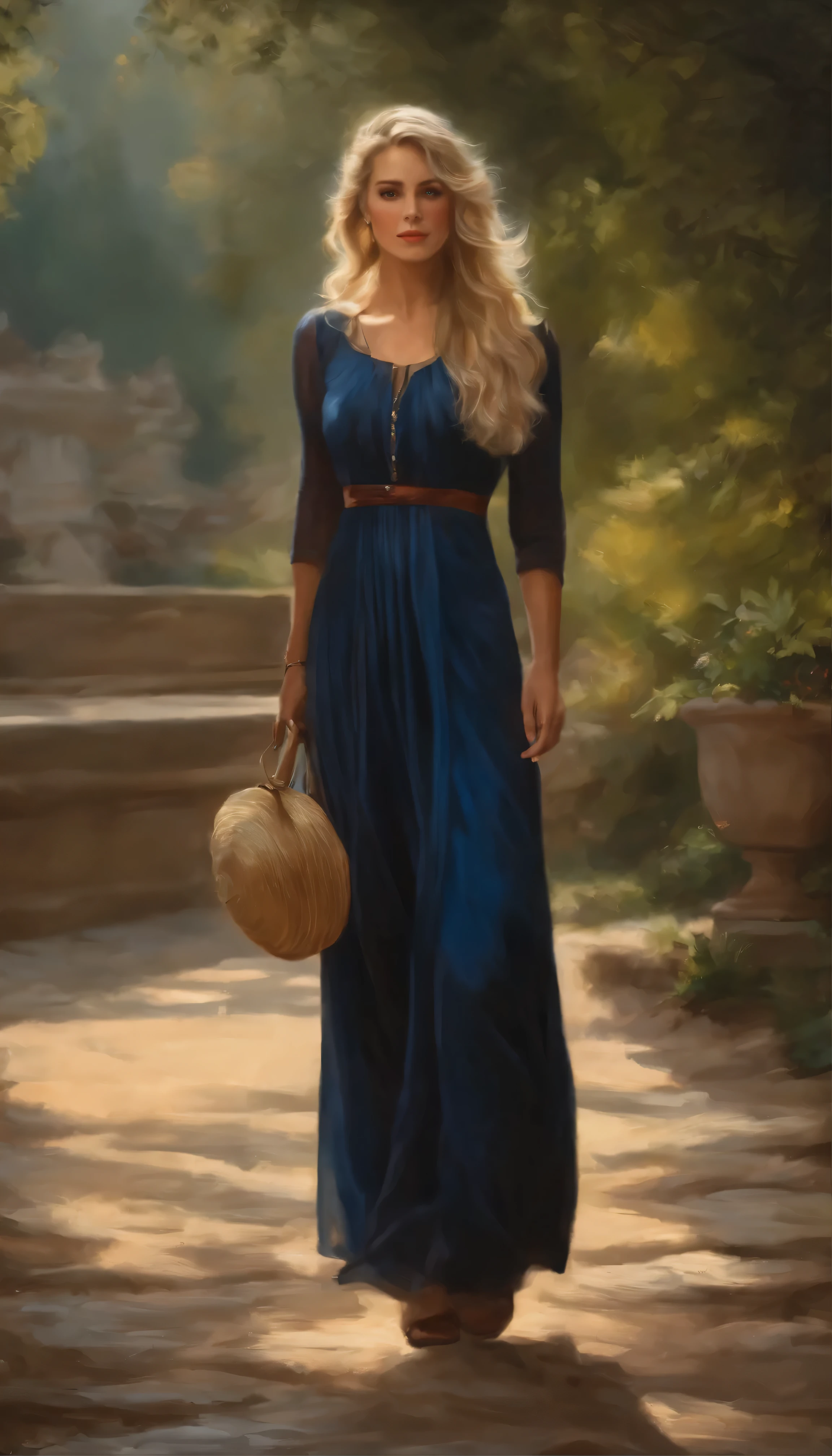 A masterpiece by a very delicate and beautiful girl.、Long blonde hair cascading down her shoulders、With soft impasto strokes、Capture your audience's attention with this top-quality illustration。Her highly detailed features are intricately depicted on the canvas.、Every strand of hair is rendered with incredible detail。The girl in the most exquisite outfit、She gazes directly at the viewer with a captivating expression that brings the painting to life.。Every curve and line is expertly rendered with the utmost realism and realism.、This is a true work of art worthy of being one of the world's greatest theatres.。Oil paintings are vibrant with rich, vibrant colors and textures.、amazing
