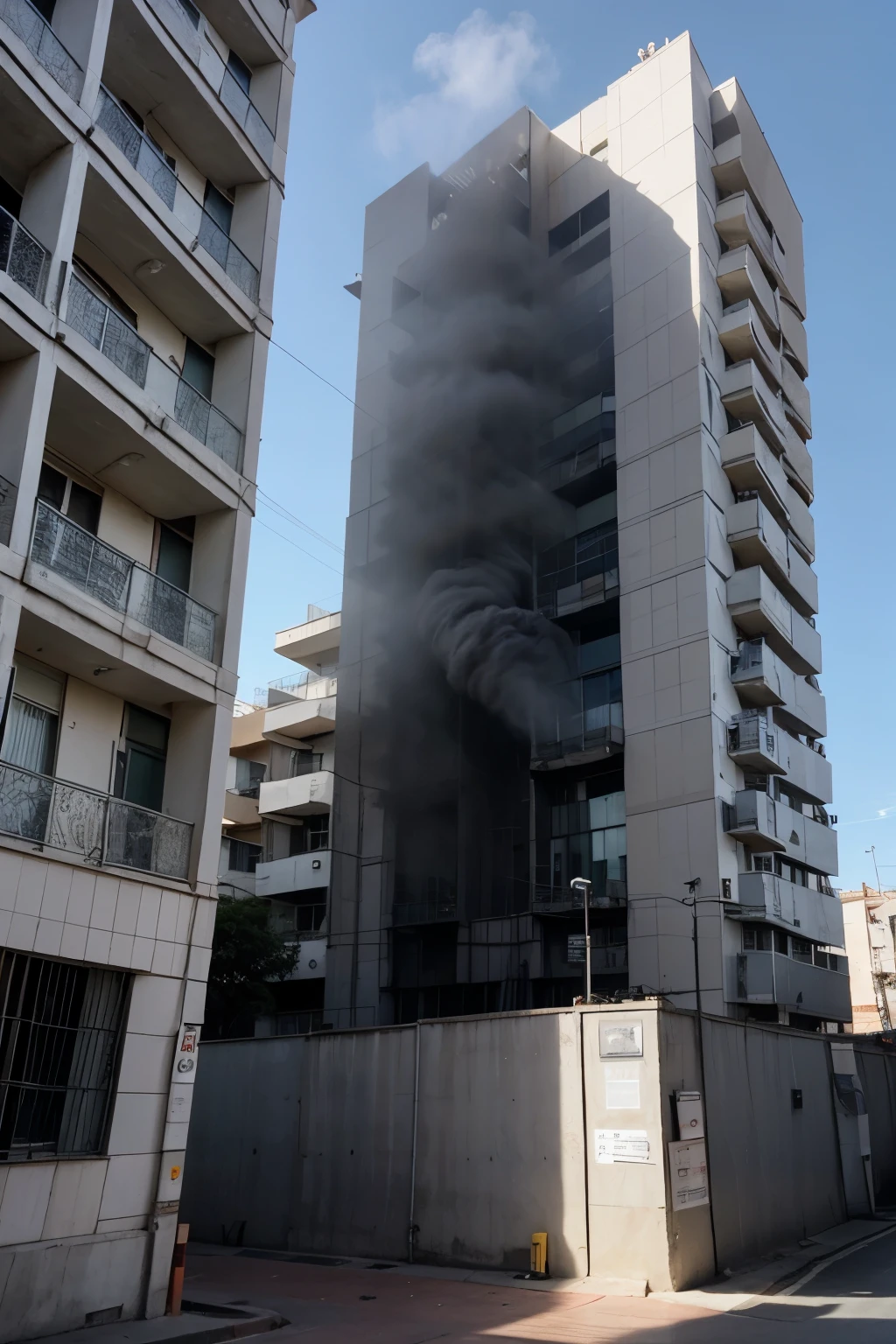 humo saliendo de un edificio