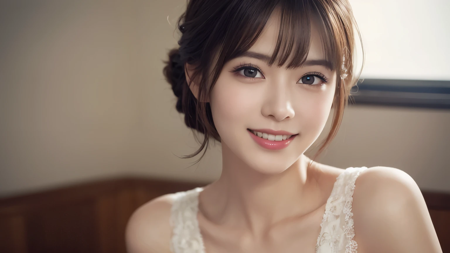 Tabletop, highest quality, shape, Very detailed, finely, High resolution, 8k wallpaper, 完璧なダイナミックな構shape, Beautiful and detailed,ランダムなcute髪,,Natural color lip, Bold sexy pose,smile、20-year-old girl、cute、Looking at the camera,Always blur the background,Perfect and beautiful face,Slim face and figure,Big eyes、Putting on gal makeup,Small face,Shooting from below、smile,Blurred Background,Elegant feminine face、Cyberpunk Fashion、smile、Change pose randomly、Randomly change the shooting angle and position、Mr.々Shoot the subject from a suitable camera position、Hawaii