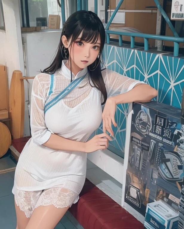 woman, Sweat, vapor, Medium Chest, shy, Beautiful Hands, Looking at the audience, Sexy look,