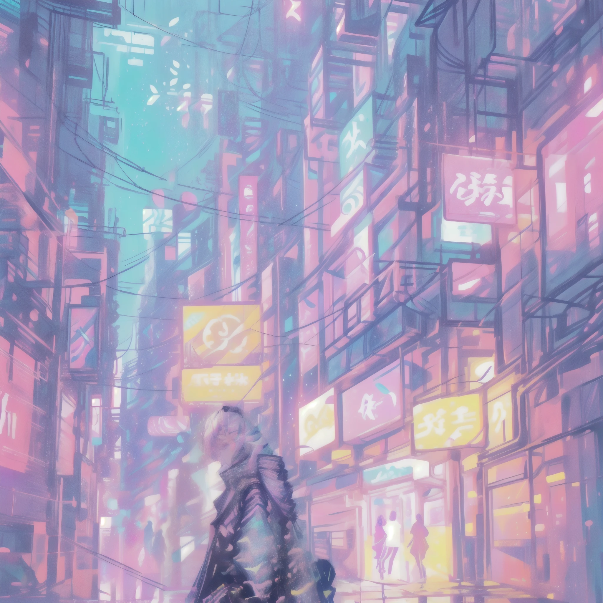 brightly colored city street scene with neon lights and people walking, мечтательные красочные цвета cyberpunkа, Нео Tokyo фон, cyberpunk, Bright colors, city of steam waves, cyberpunk, anime style cityscape, bright neon city lights, Colorful anime movie background, Tokyo, Anime scene, neon city, cyberpunk городской улицы фон, Подробный neon city cyberpunk, Colorful dystopian futurism, neon cyberpunk, Bright colors, Close-up of purple and blue liquid paint on a surface, paint swirl aesthetic, iridescent texture, iridescent digital art, iridescent aesthetic, Holographic texture, Текстуры Vaporwave, glossy blotches of iridescence, iridescent background, glitch art aesthetics, iridescent night background, iridescent. fantasy, made of Holographic texture, cyberpunk