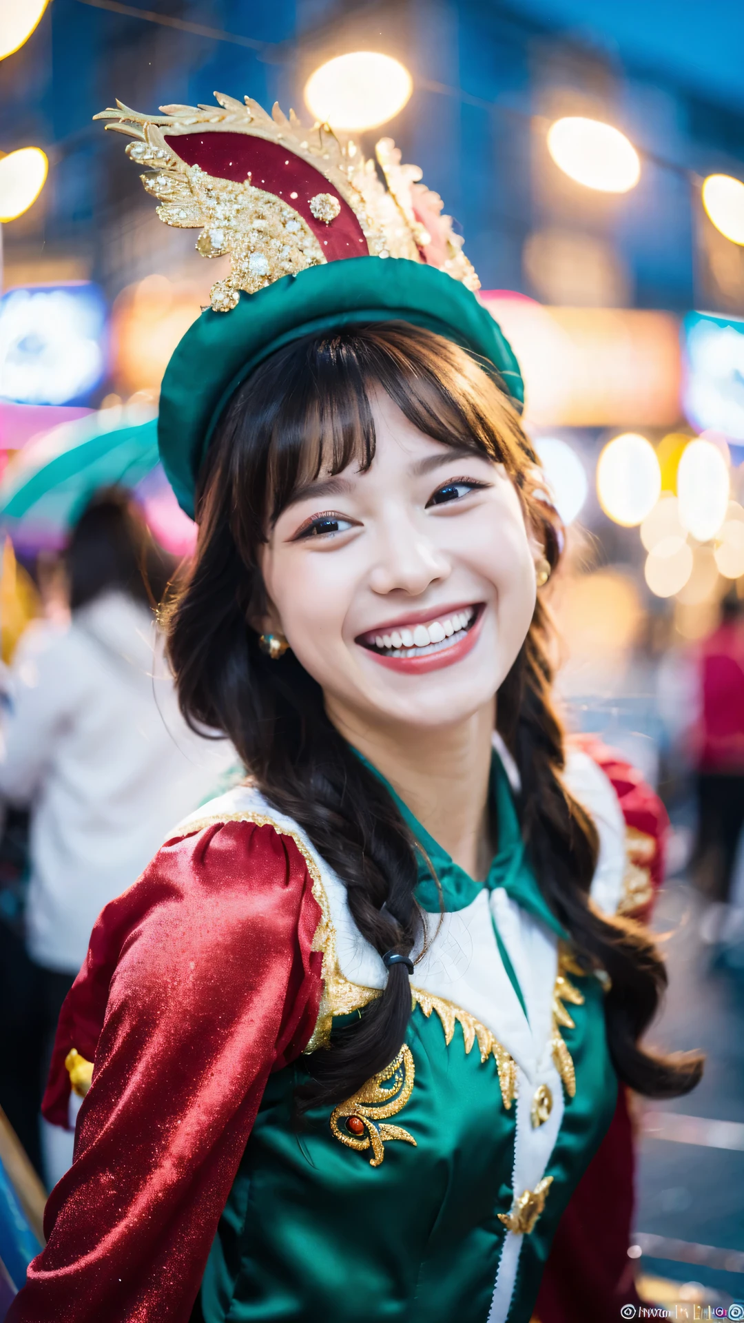 (8K, highest quality, masterpiece: 1.2), Super detailed, super resolution, a beautiful girl, (Laughing:1.1), carnival, Rio