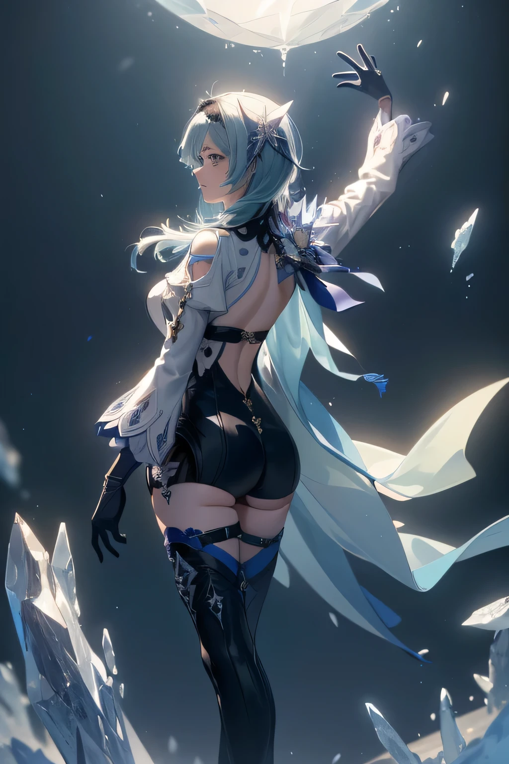 (best quality,masterpiece:1.2),beautiful anime girl in Blue,maroon,indigo bunny suit, lens flare effect, living in the moment, unaware of viewer, life in moment caught on camera (realistic,photo-realistic:1.37), (((masterpiece))), smooth shadows, hyper realistic textures, best quality, realistic cartoon features, stylized illustration, smooth shadows, glitch art, digital distortion, pixelated fragments, visual chaos, contemporary aesthetics, enamel art, glass-like surface, glossy finish, reflective textures, rich pigments,