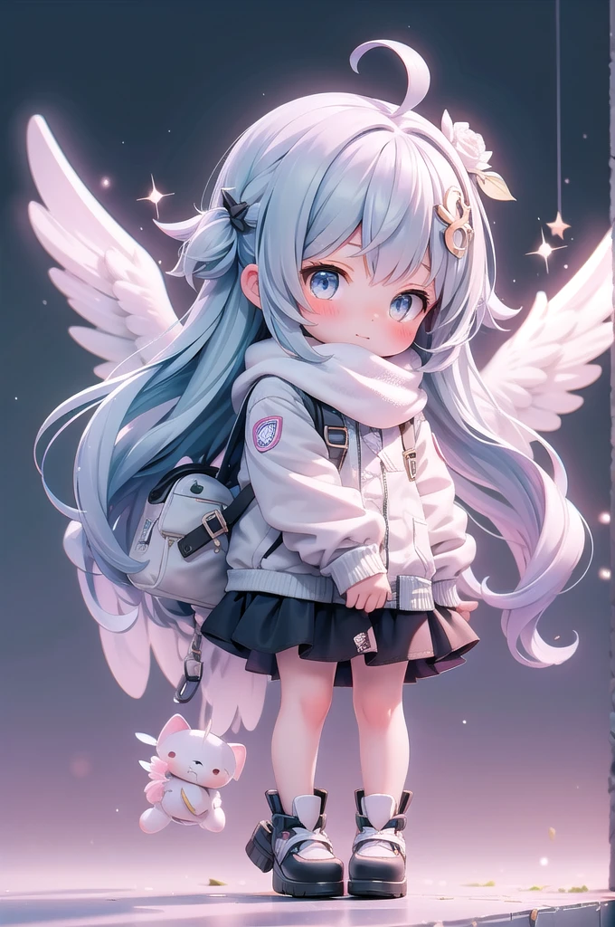 (masterpiece), 1girl, chibi, angel