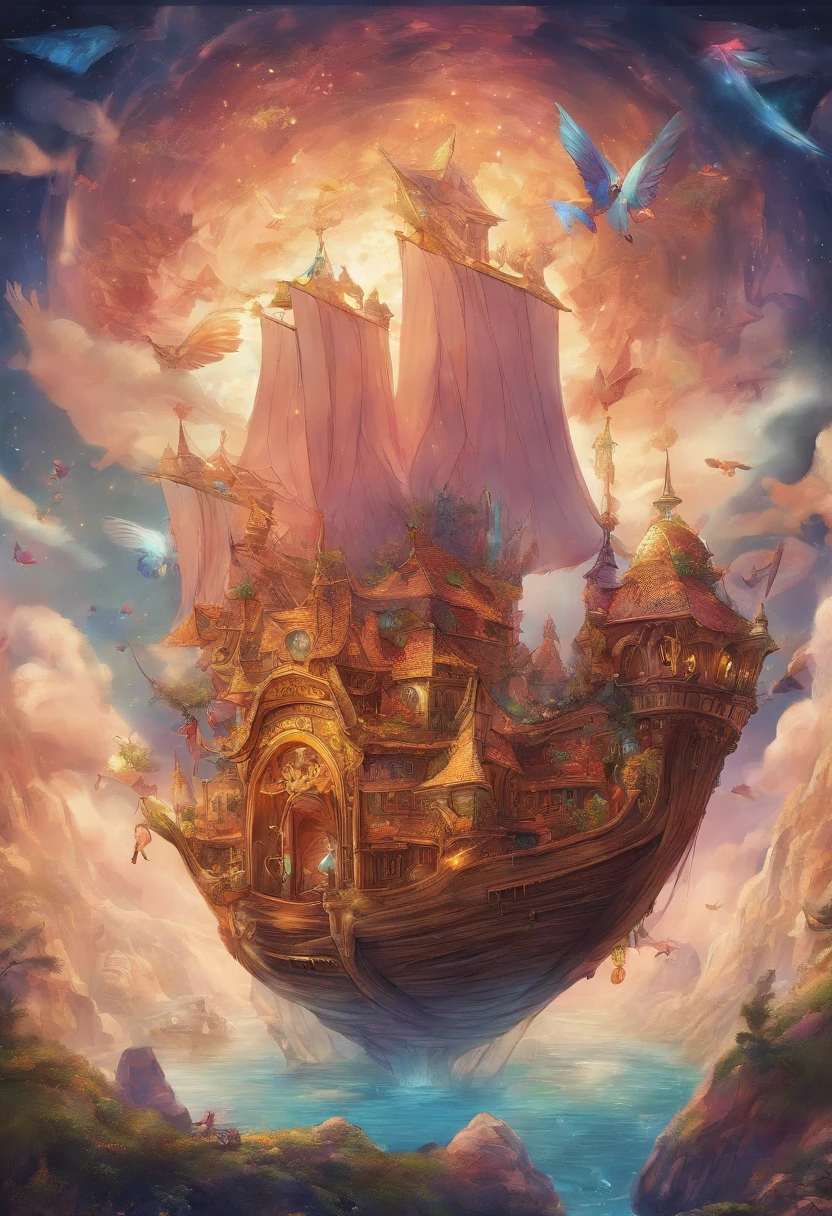 Flying Ark,A diamond-like ark,An atmosphere full of dreams and hope,Bright and fun,Different world,The best of art.
