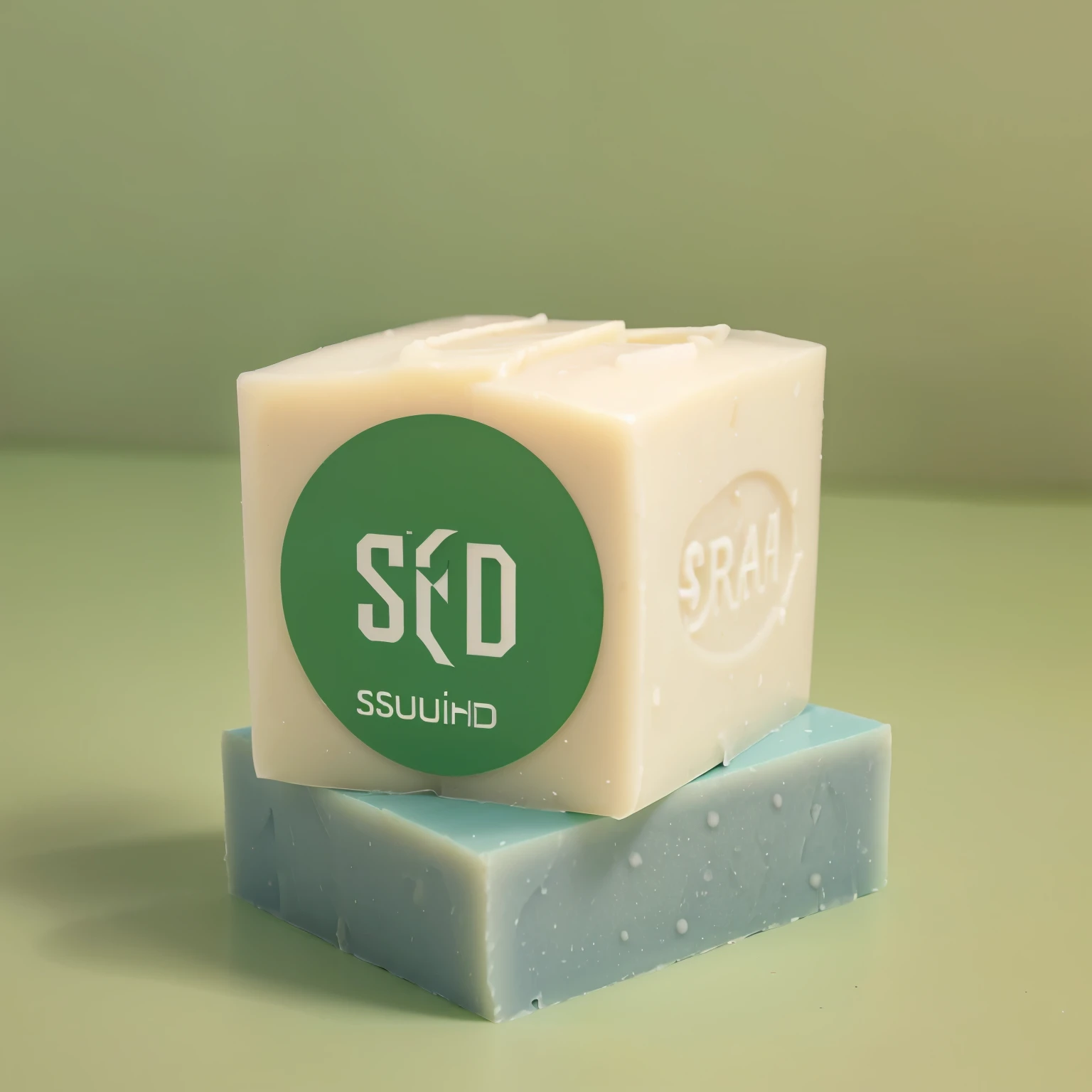 Design me a logo of a brand named “the scrub soap” it have to be in green light color, the logo it’s for a soap brand