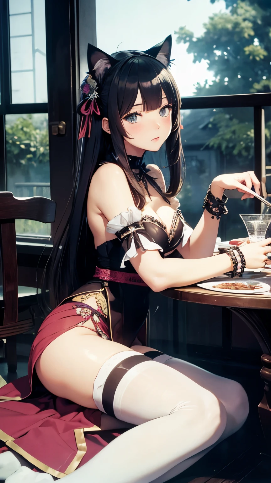 Walther Caspari, Gertrud Caspari, Bernhard Oberdieck, Surrealism, wonder, strange, bizarre, fantasy, Sci-fi, Japanese anime, utopia of miniskirt beautiful girls, perfect voluminous body, cats, tea parties, tarot, house under construction, detailed masterpiece perspectives extreme angles Hyper realistic sharp focus cinematic lighting coquettish shy embarrassing blushing real 